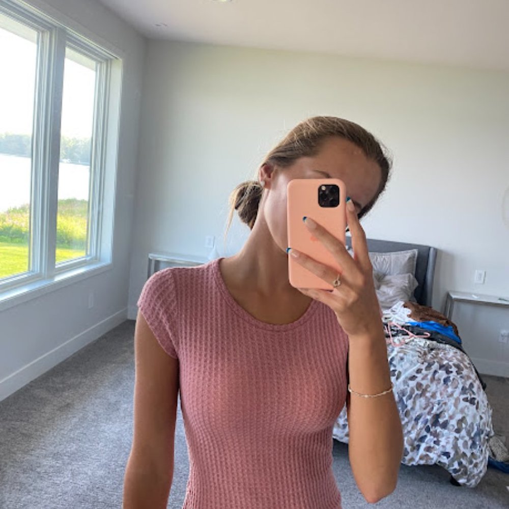 Forever 21 Slim fit Pink Waffle Knit Dress - Picture 5 of 5